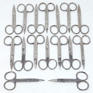 Vintage La Cross Curved Blade Stainless Nail Scissors - Lot of 16